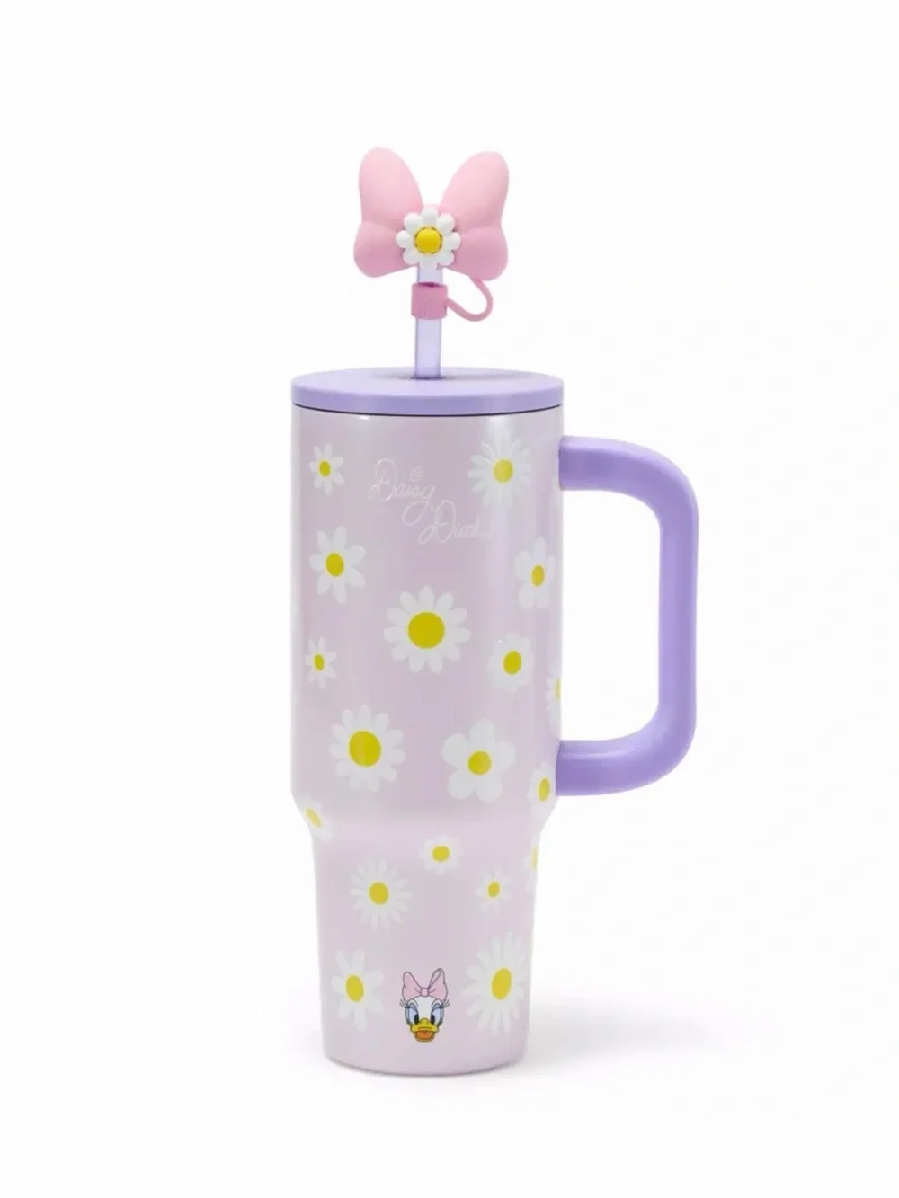 New 2026 Disney Daisy Duck 30oz Stainless Steel Travel Tumbler Straw & Zip Case